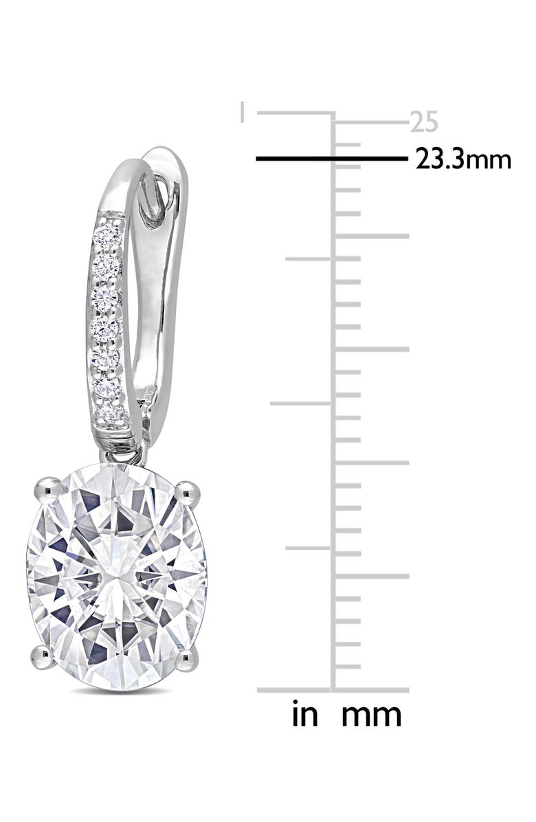 DELMAR Dew Oval Lab-Grown Moissanite Drop Earrings, Alternate, color, Silver