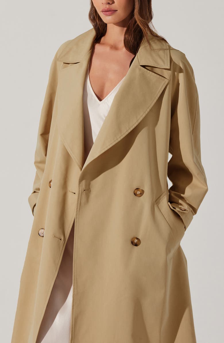ASTR the Label Meryll Trench Coat, Alternate, color, Khaki