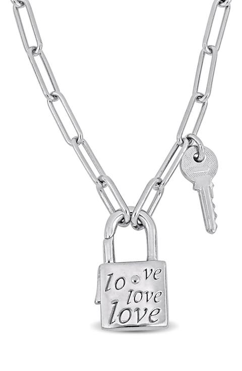 Lock & Key Paperclip Link Necklace