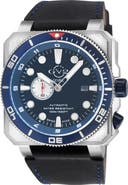 GEVRIL XO Submarine Swiss Automatic Leather Strap Watch, 48mm