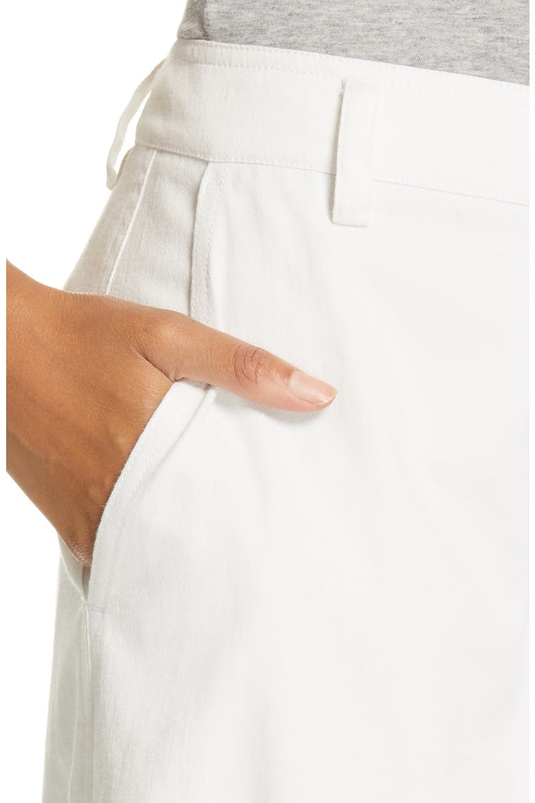 Stretch Cotton & Linen Wide Leg Trousers, Alternate, color, OFF WHITE