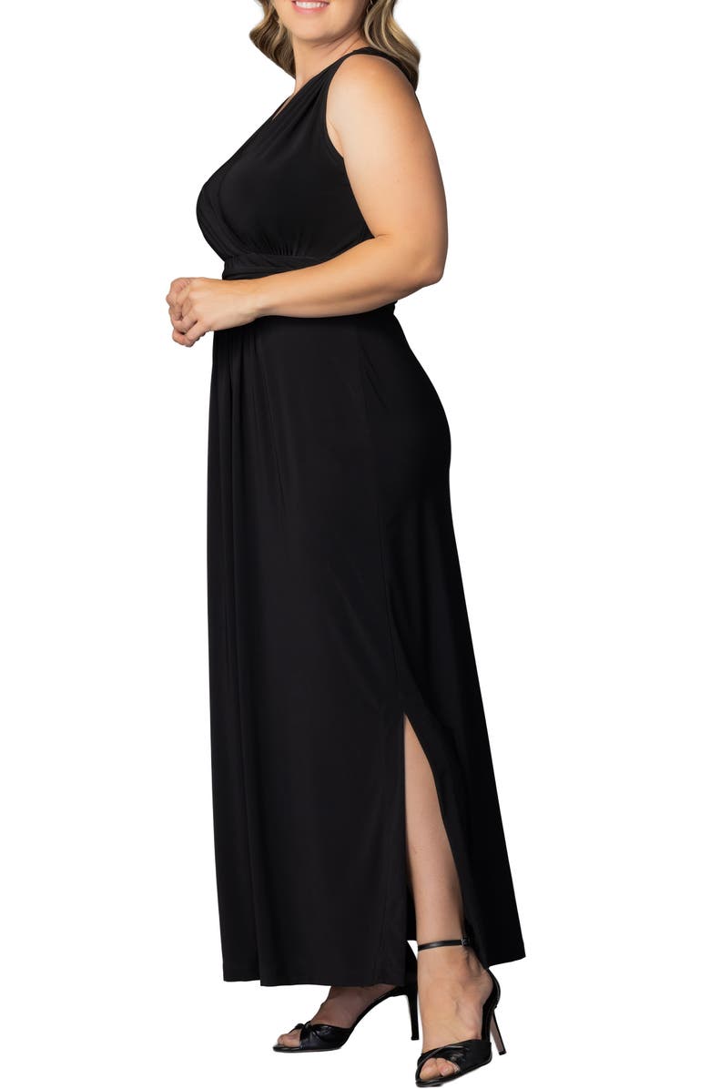 Kiyonna Daniela Sleeveless Maxi Dress, Alternate, color, Black Noir