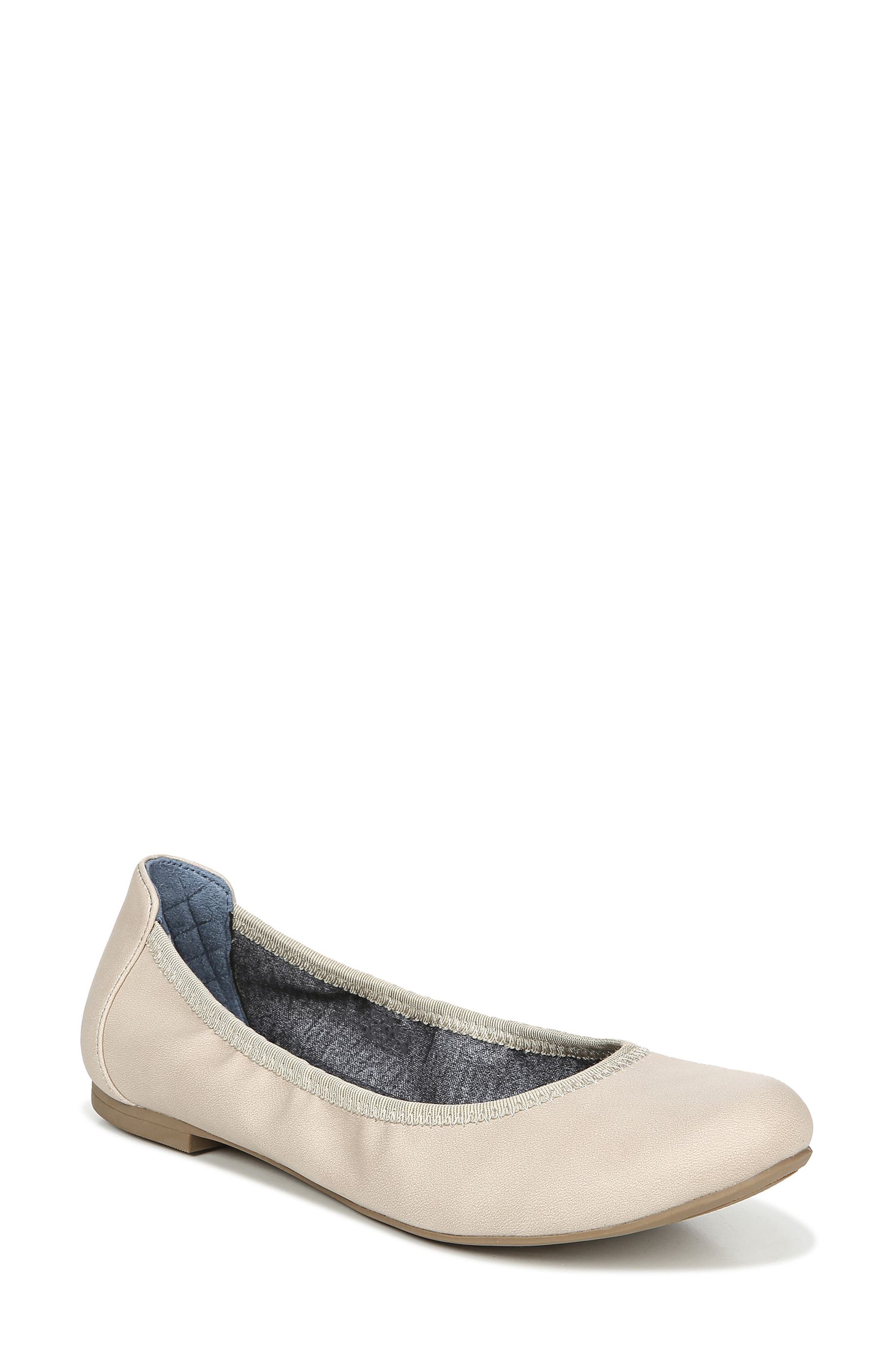 Feel Good Flat, Main, color, PORT BEIGE FAUX LEATHER