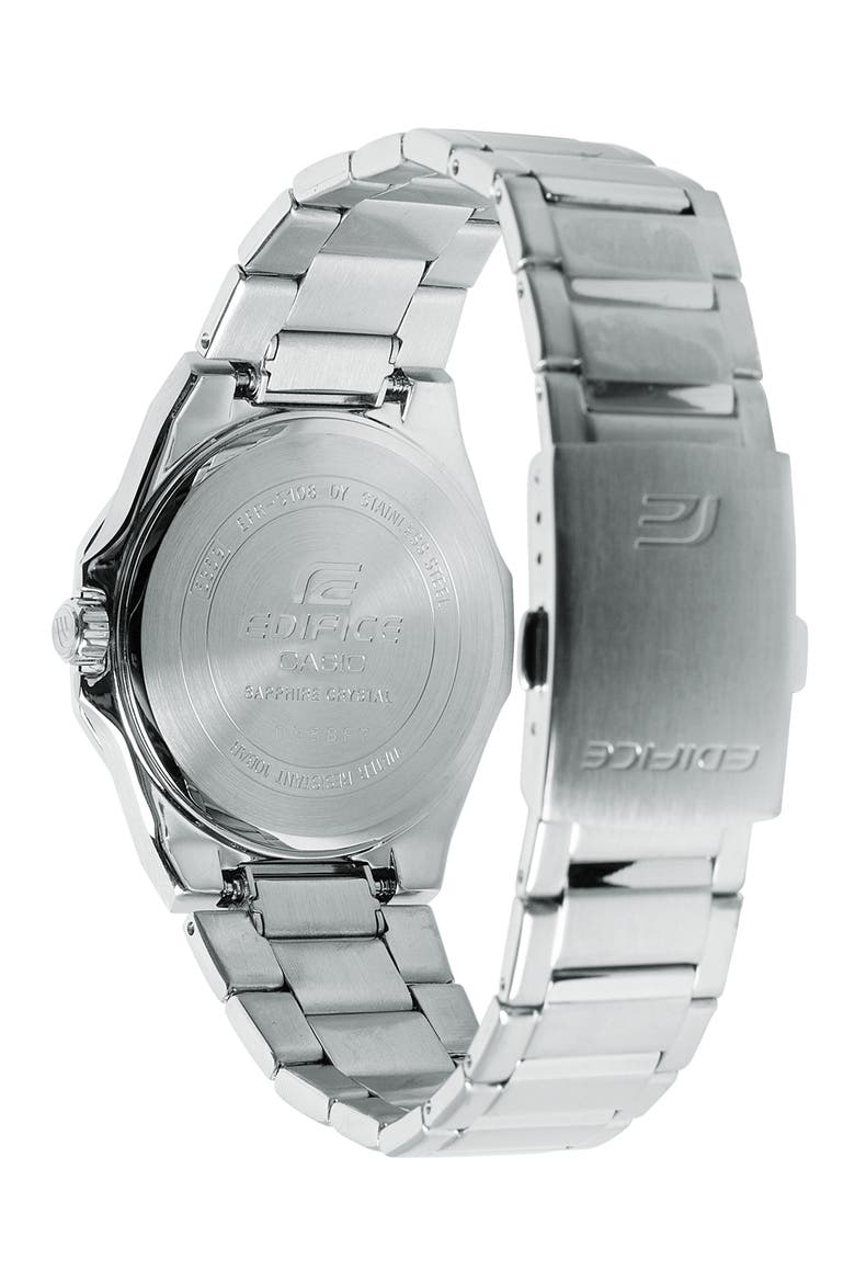 Edifice Slim Bracelet Watch, 44mm, Alternate, color, SILVER