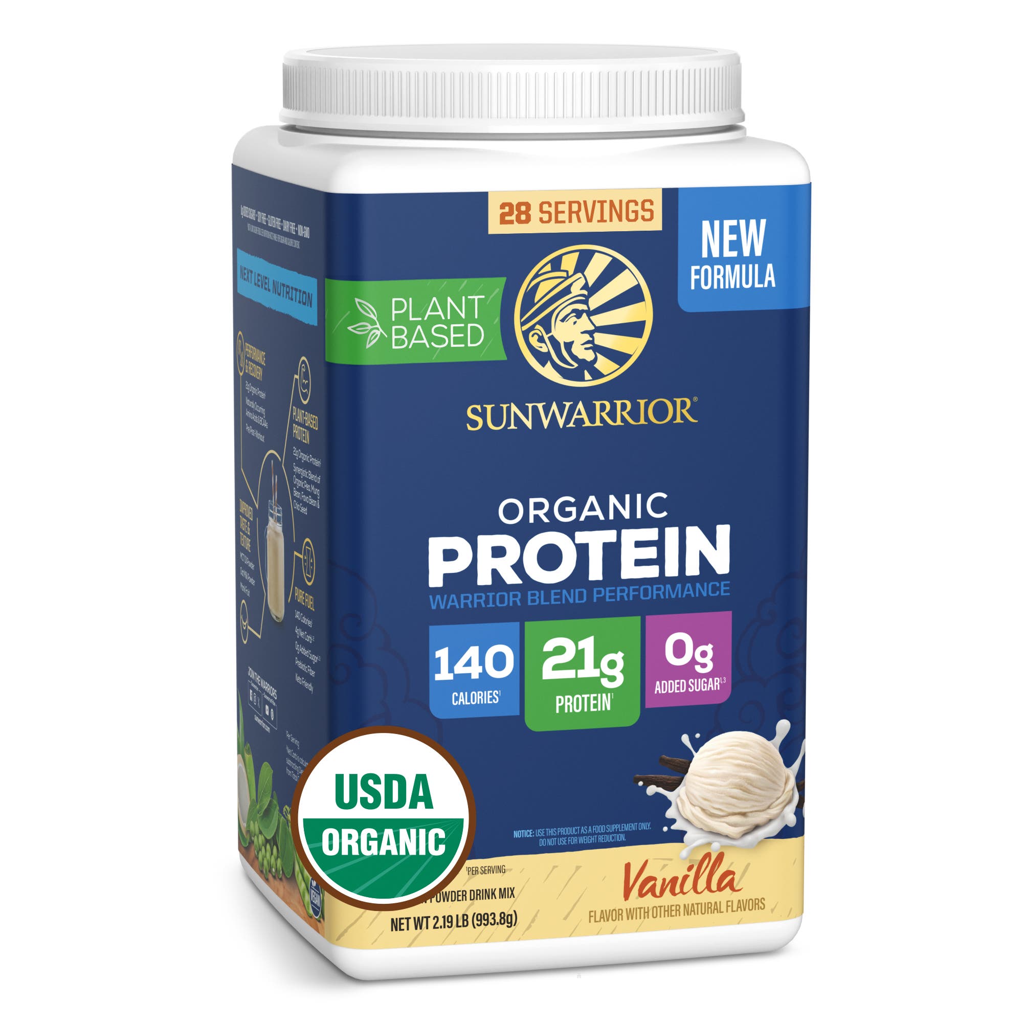 Sunwarrior Organic Warrior Blend Performance Protein Powder in Vanilla/993.8G (28 Srv) at Nordstrom