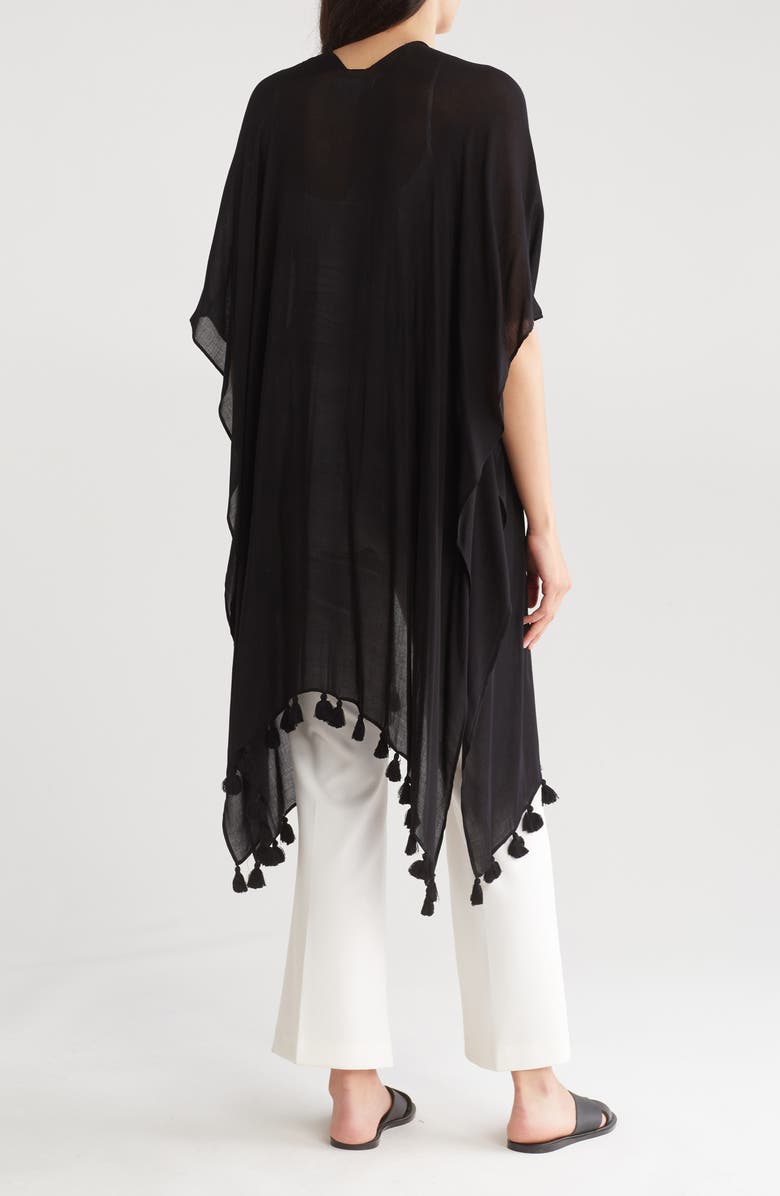 Nordstrom Print Tassel Duster, Alternate, color, Black