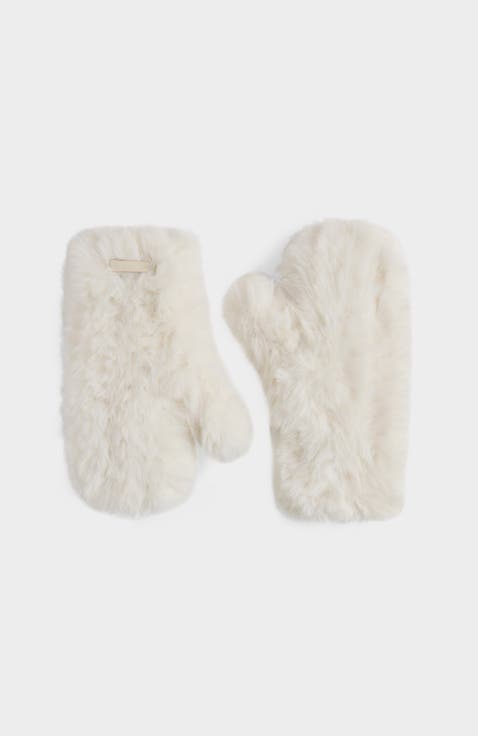 Eloise Knit Faux Fur Mittens