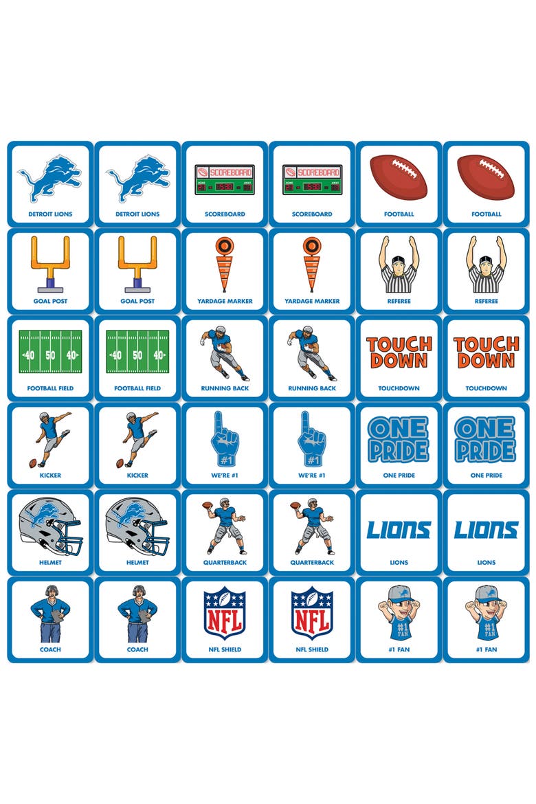 Detroit Lions Matching Game, Alternate, color, Multicolor