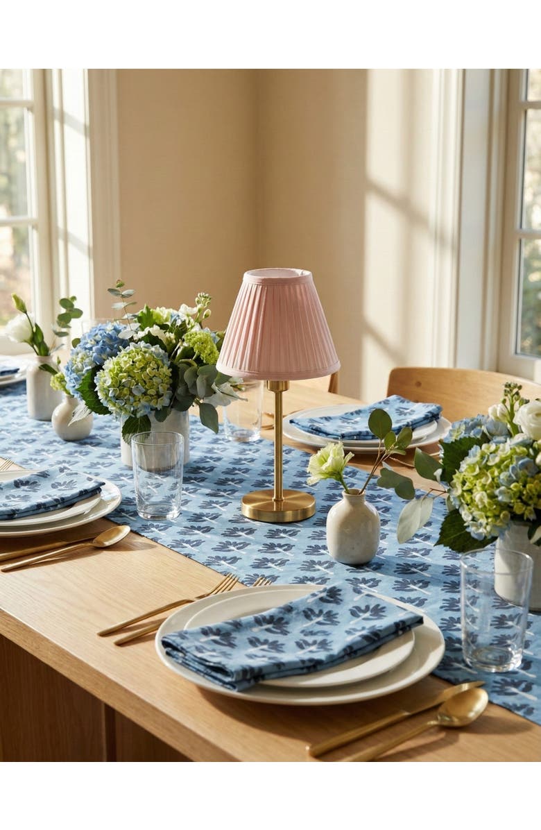 Banyan & Birch Zeenat Linen Table Runner, Alternate, color, Steel Blue