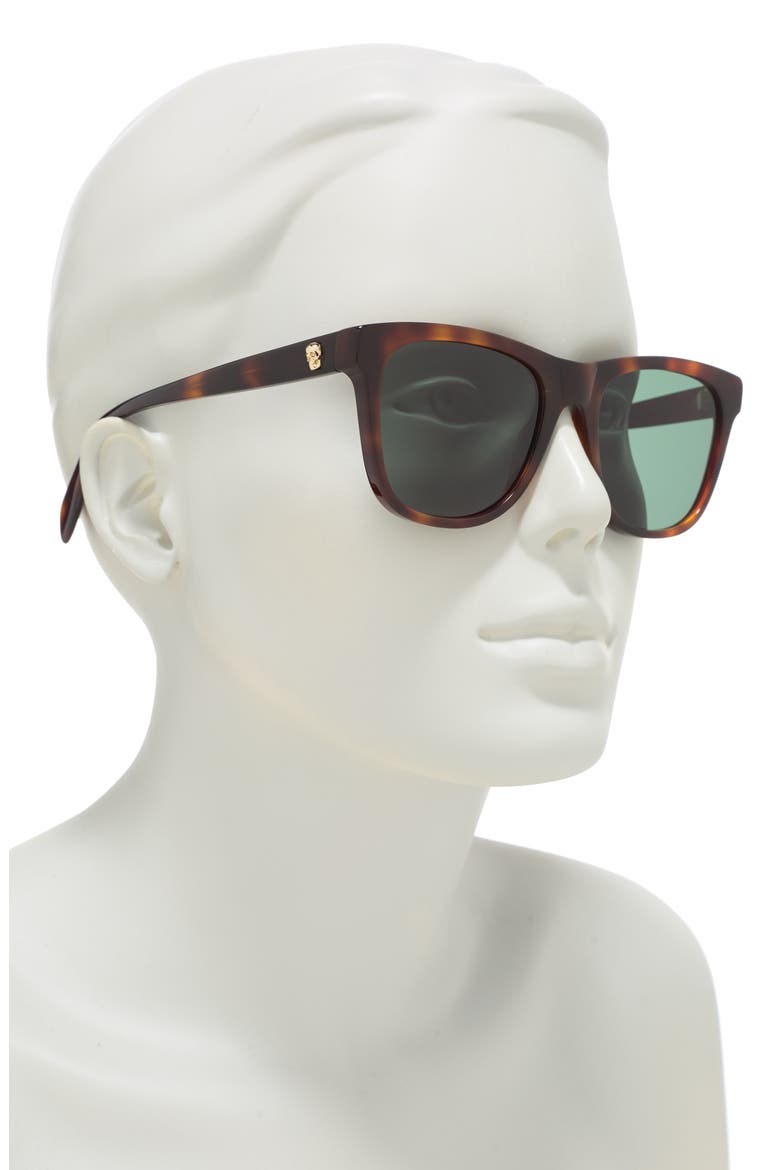 Alexander McQueen 54mm Square Sunglasses, Alternate, color, HAVANA HAVANA GREEN/GRN