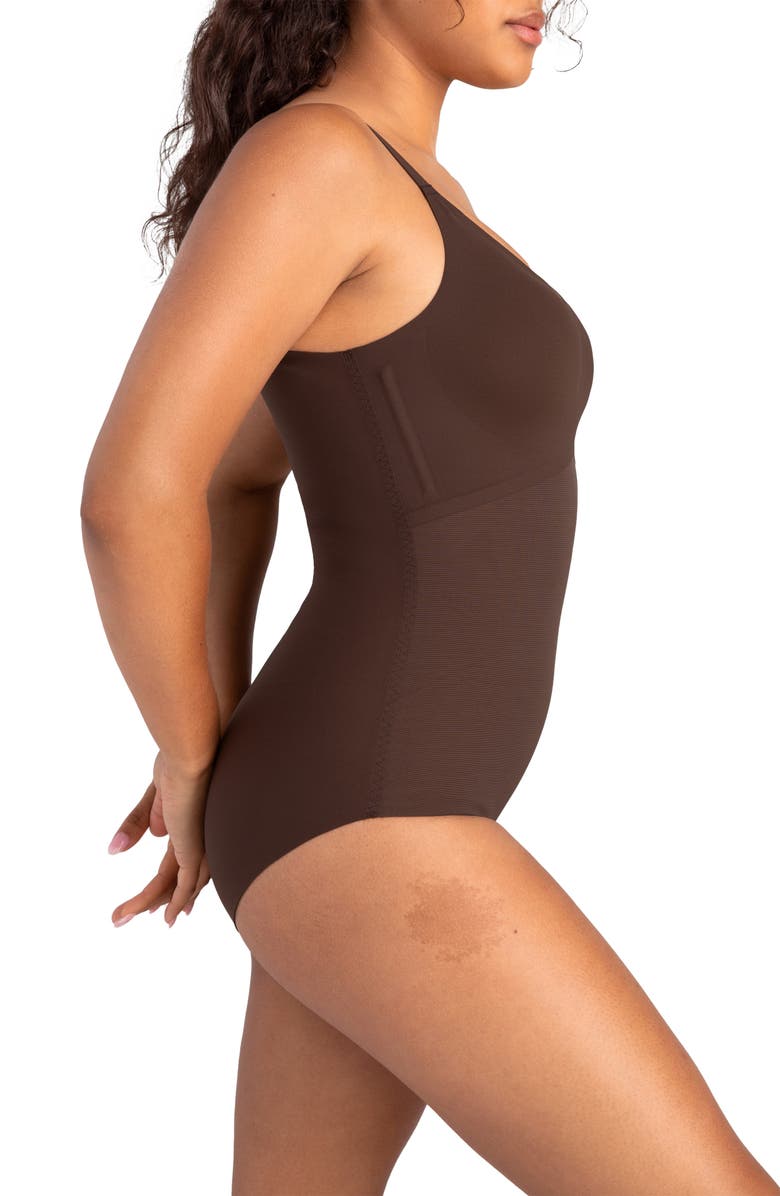 Honeylove Cami Bodysuit, Alternate, color, Espresso