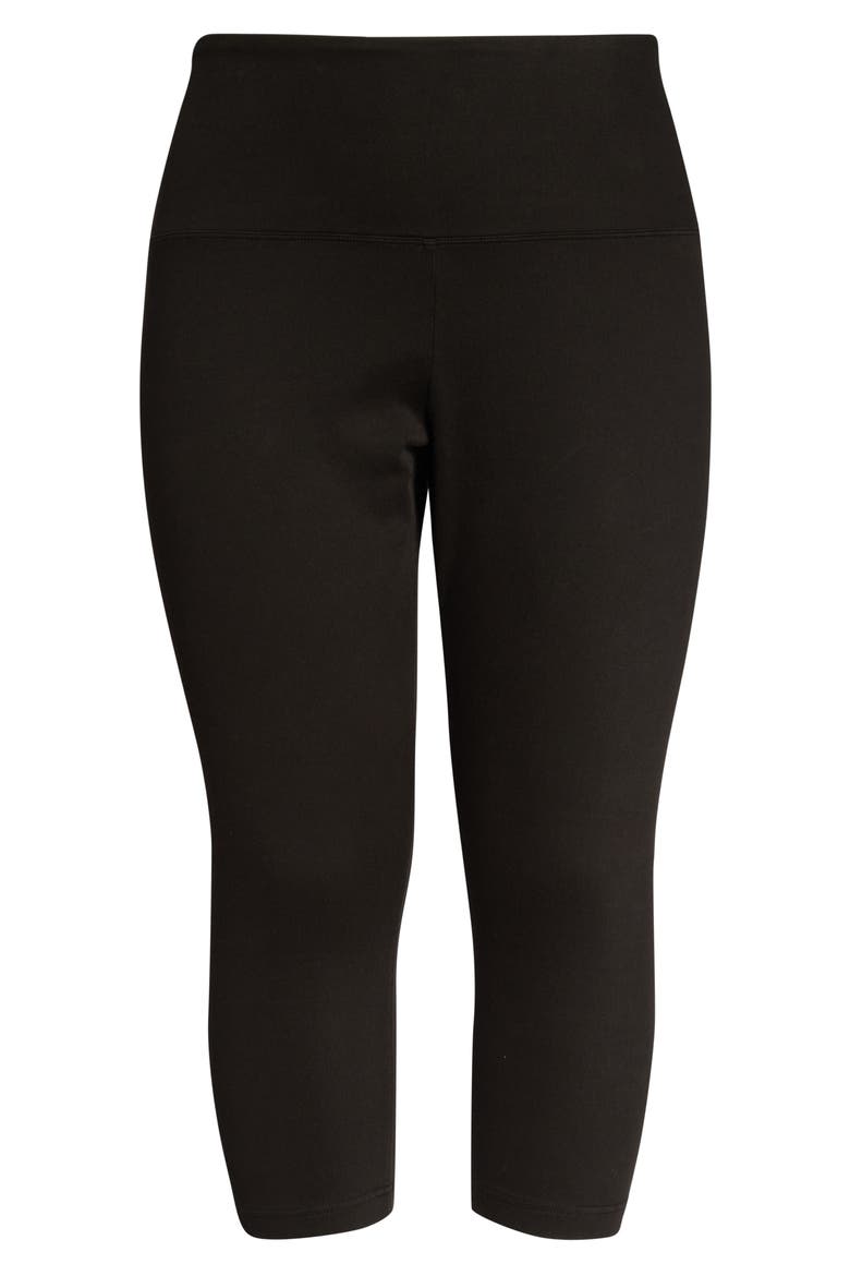'Lyssentials Denim Capri Leggings, Alternate, color, BLACK