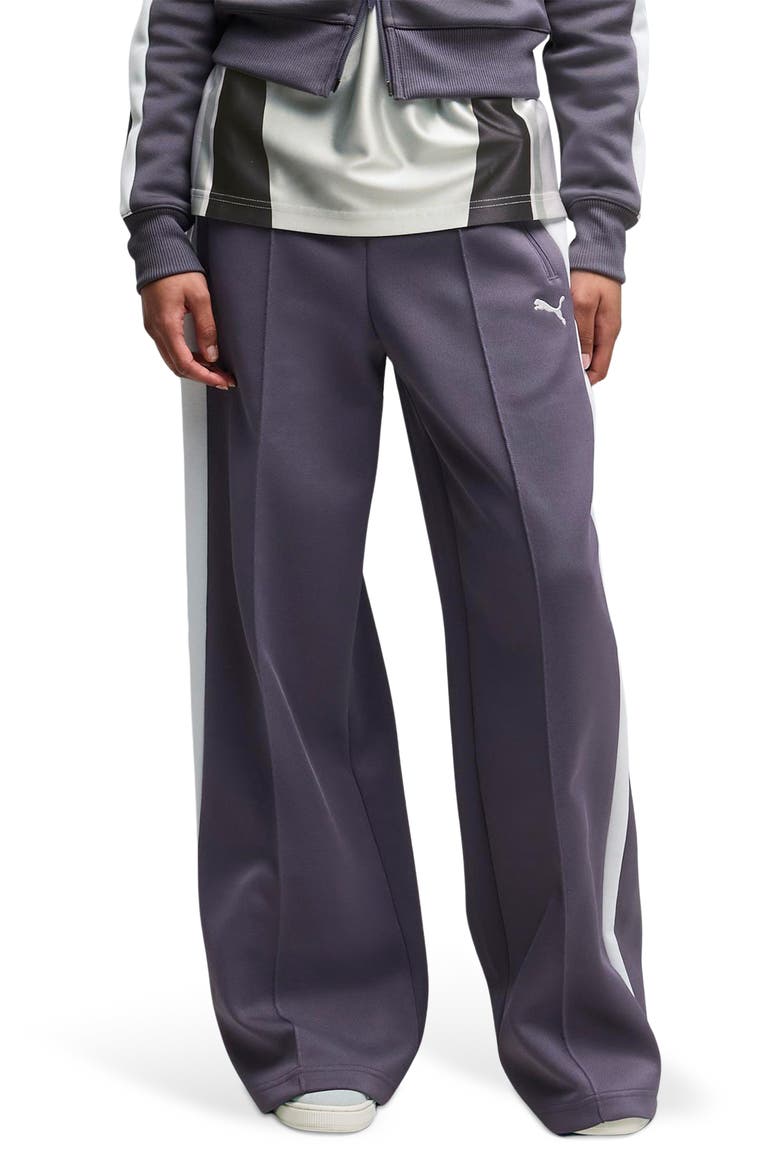 T7 Wide Leg Track Pants, Main, color, INKY DEPTHS/ CREME DE MINT
