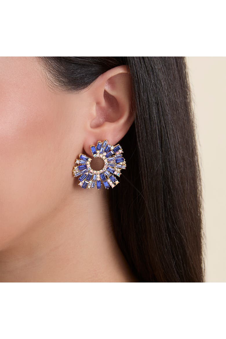 Fashion Earrings with Crystal, Alternate, color, Blue