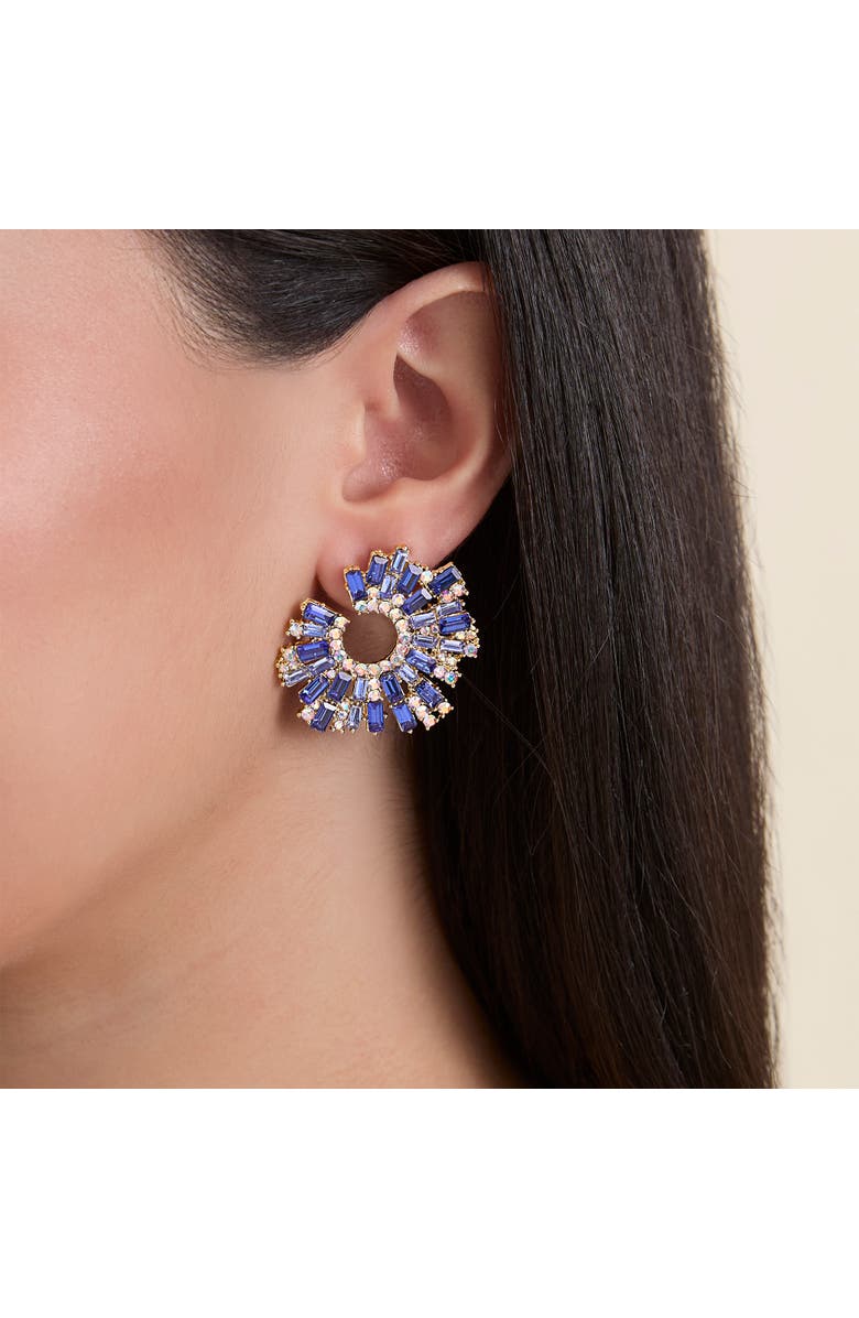 Jessica Simpson Fashion Earrings with Crystal, Alternate, color, Blue