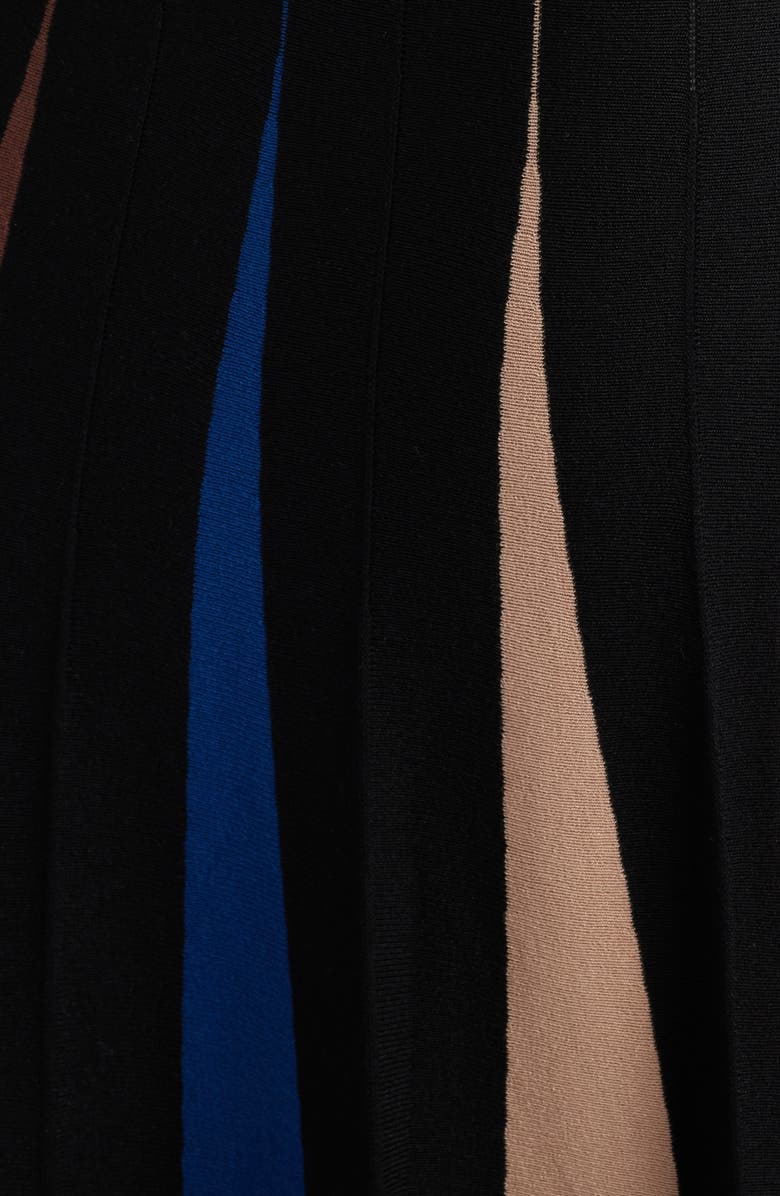 Misook Fit & Flare Long Sleeve Dress, Alternate, color, Black/Truffle/Snd/Biscott/Lazu