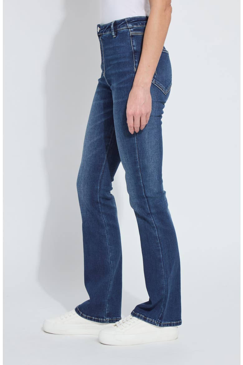 Estelle Pull-On High Waist Flare Jeans, Alternate, color, DARK MIDWASH