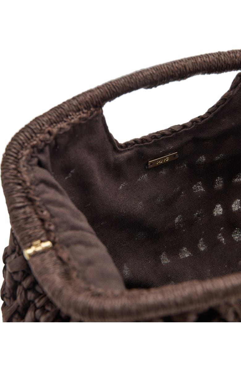 MANGO Natural Fiber Frame Clutch, Alternate, color, Chocolate
