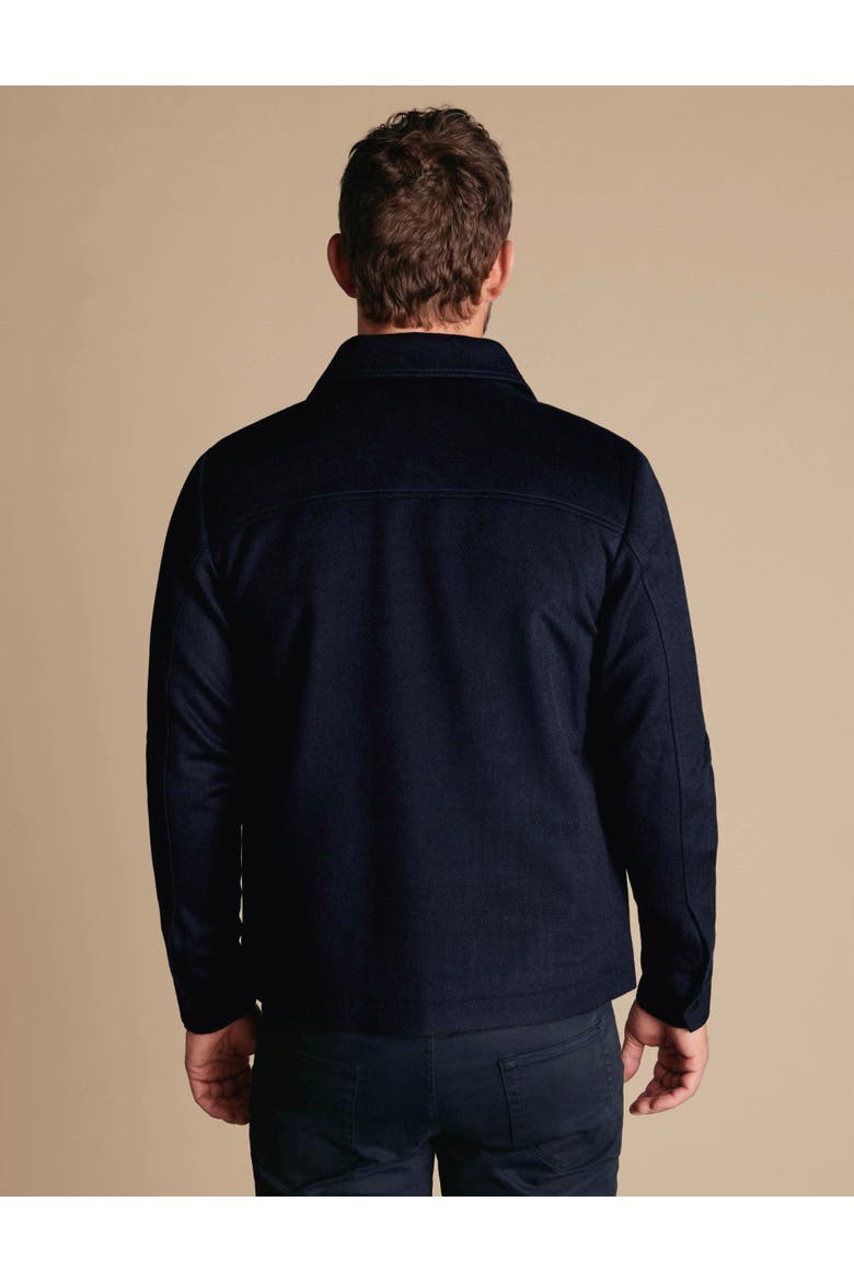 Pure Wool Harrington Jacket, Alternate, color, Navy
