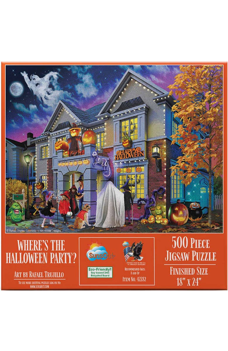 Sunsout Where's the Halloween Party 500 piece Jigsaw Puzzle for Adults, Alternate, color, Multicolor
