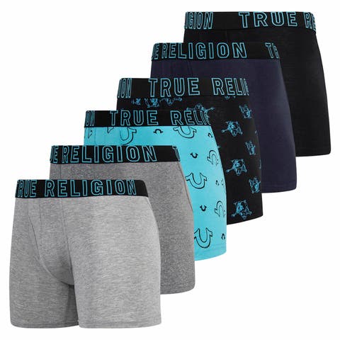 Mens Boxer Briefs Cotton Stretch Underwear for Men Pack of 6 Red/Black