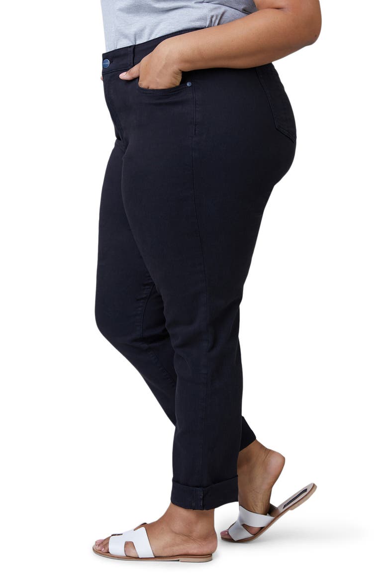 High Waist Boyfriend Jeans, Alternate, color, BLACK