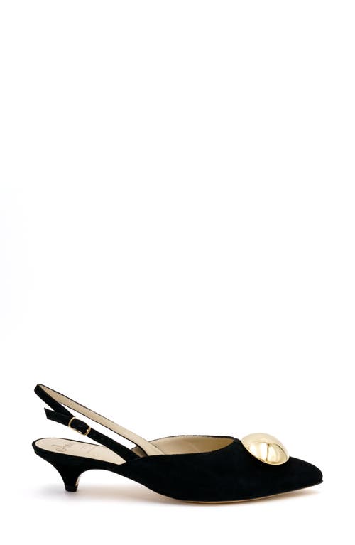Amalfi By Rangoni Abissa Slingback Pointed Toe Kitten Heel Pump In Black Cashmere