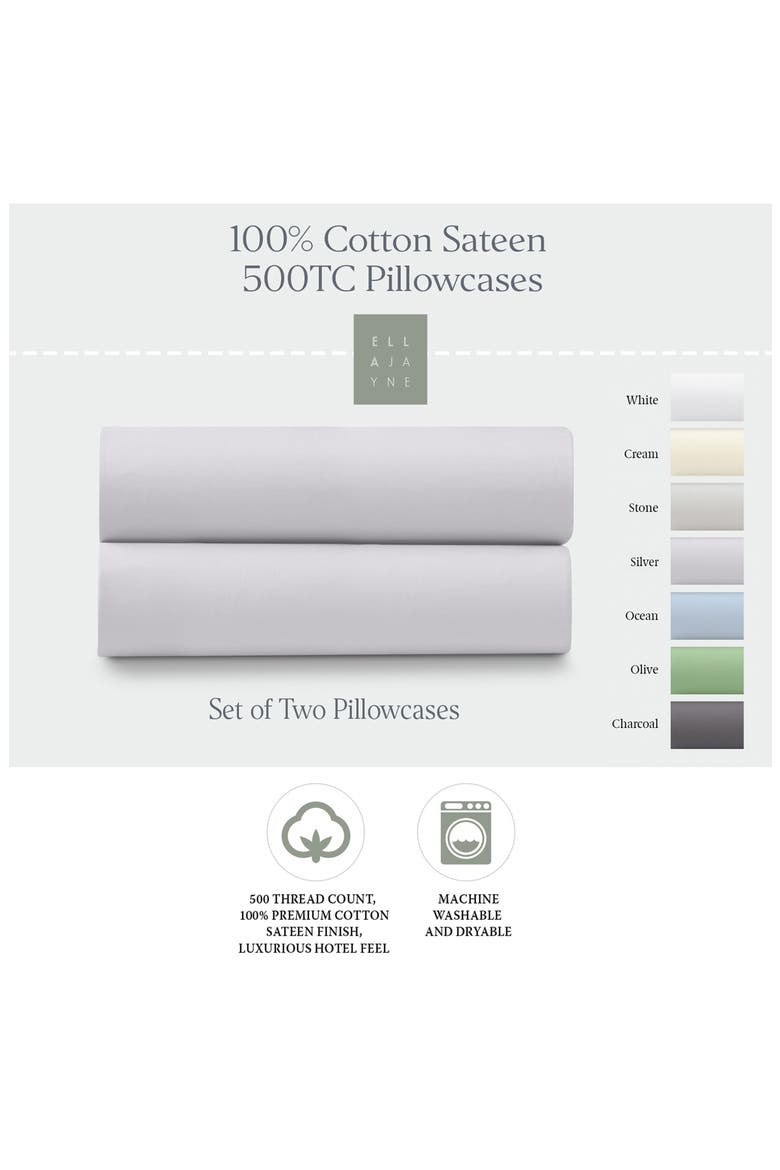 Cotton Pillow Protector - Set of 2, Alternate, color, LILAC
