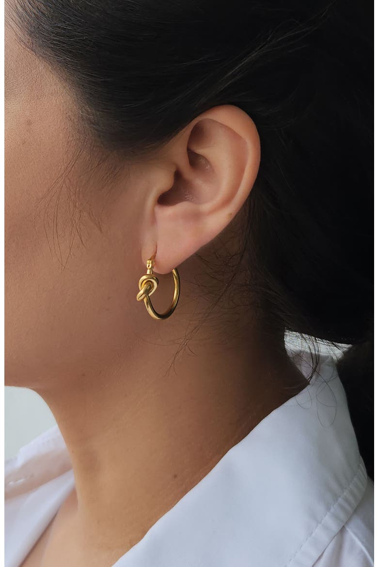 Knotted Hoop Earrings, Alternate, color, GOLD