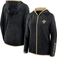 FANATICS Women's Fanatics Black New Orleans Saints Redzone End Around Pass Raglan Full-Zip Hoodie
