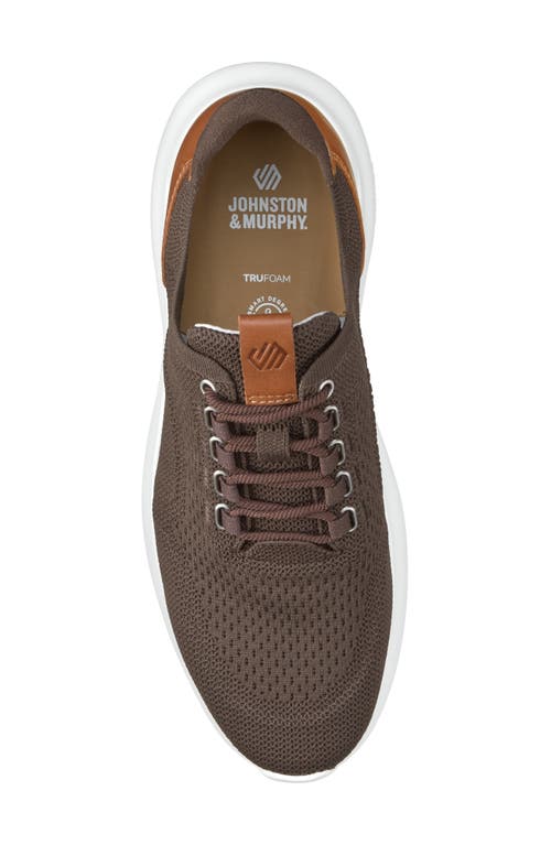 Johnston & Murphy Amherst 2.0 Knit Plain Toe Sneaker In Dark Brown Knit