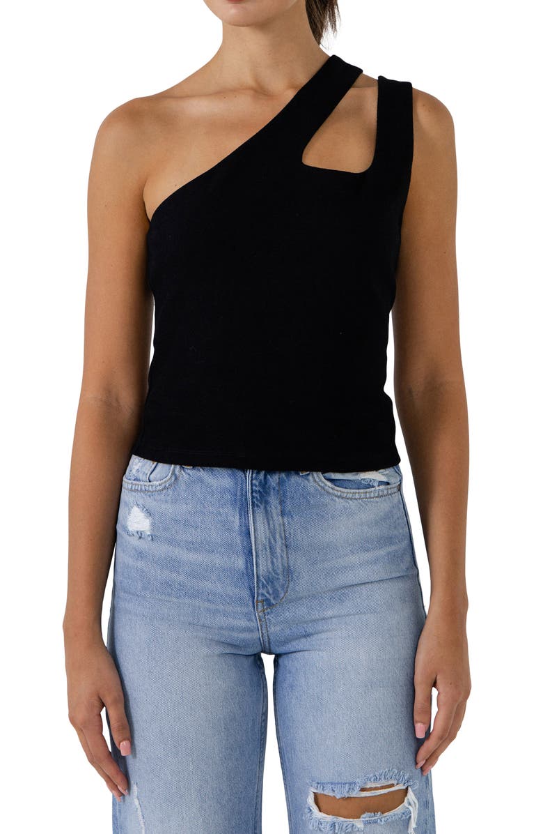 Grey Lab One Shoulder Tank, Alternate, color,