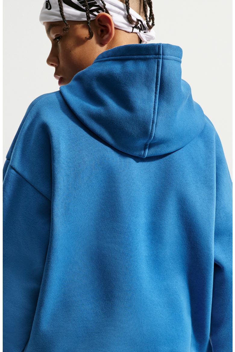 Kids' Basketball Oversize Hoodie, Alternate, color, STAR BLUE/ TURF ORANGE