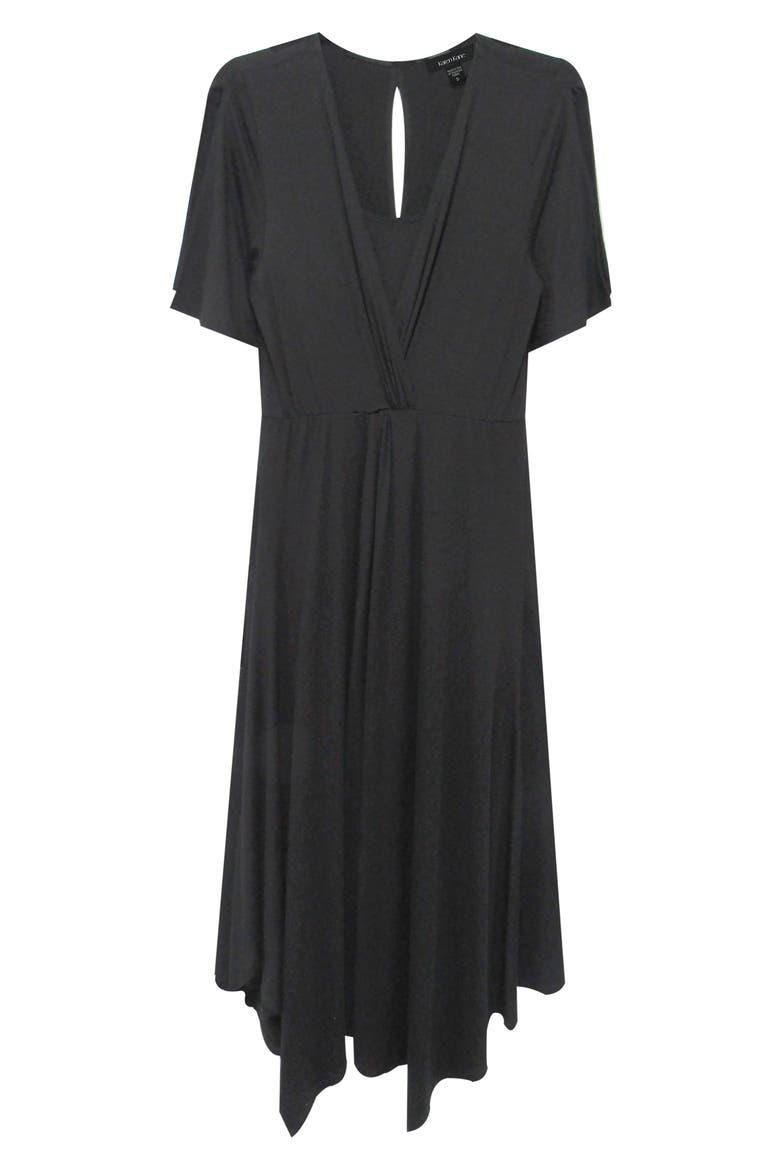 Asymmetrical Twist Front Dress, Alternate, color, BLACK