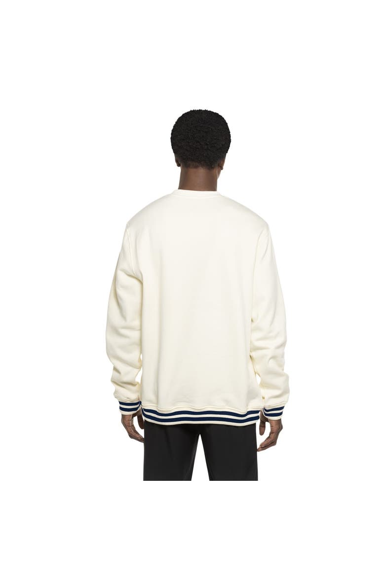 Men's New Era White Cleveland Guardians Throwback Sweatshirt, Alternate, color, Cream