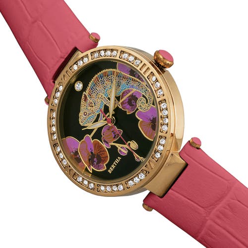 Bertha Quartz Camilla Collection Coral Leather Watch 38mm In Coral