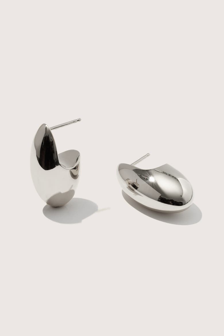 Pebble Earrings, Main, color, Silver