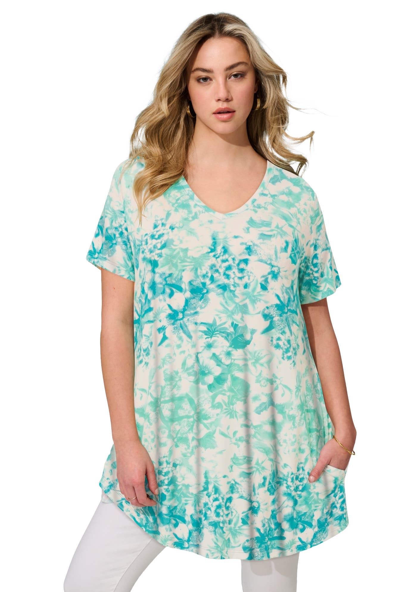 TEAL FLORAL PRINT