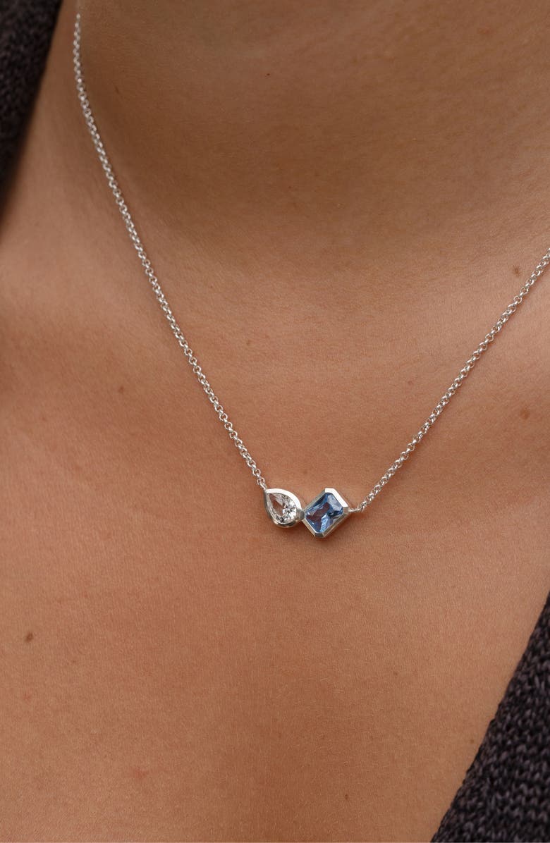 Dower & Hall Blue & White Topaz Duo Tutti Frutti Necklace, Alternate, color, Sterling Silver