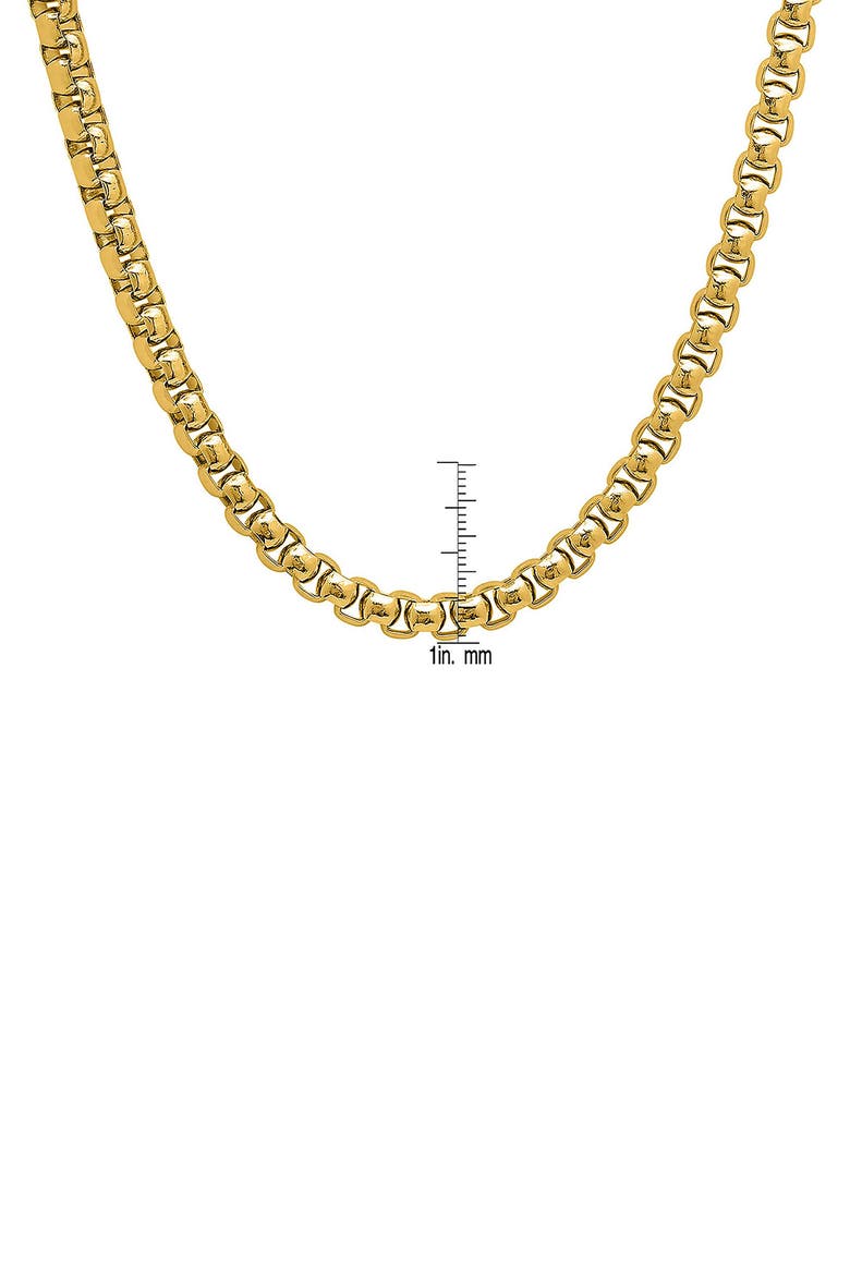 Men's 18k Gold Plated Box Chain Necklace, Alternate, color, GOLD