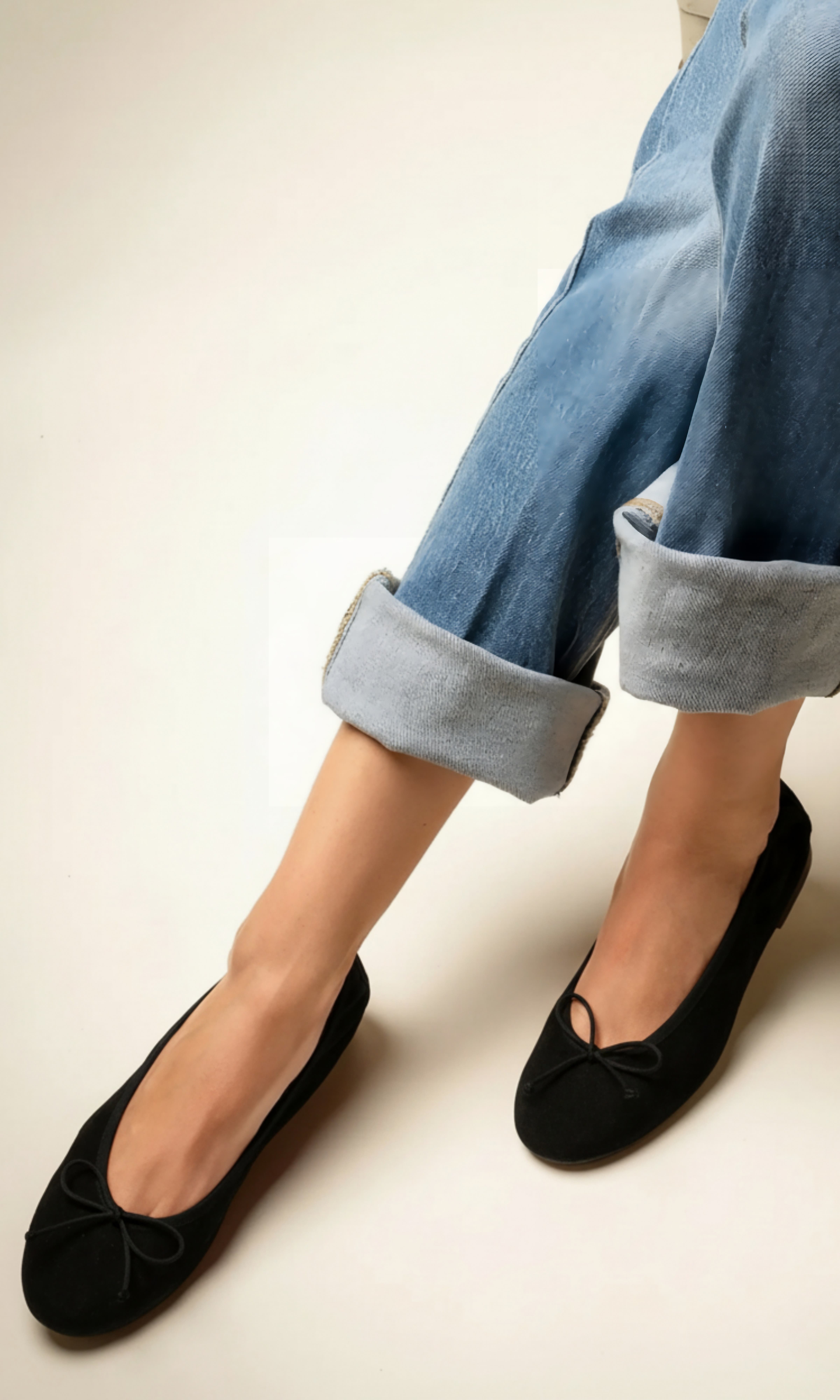 Menina Step Sofia Elastic Suede Ballet Flat, Alternate, color, Black