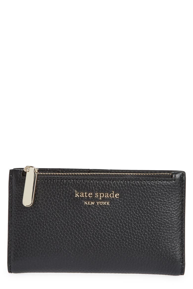 bradley pebbled leather wallet, Main, color, BLACK