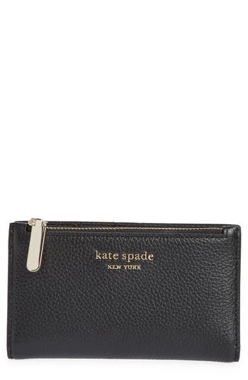 Kate Spade New York Bradley Pebbled Leather Wallet In Black