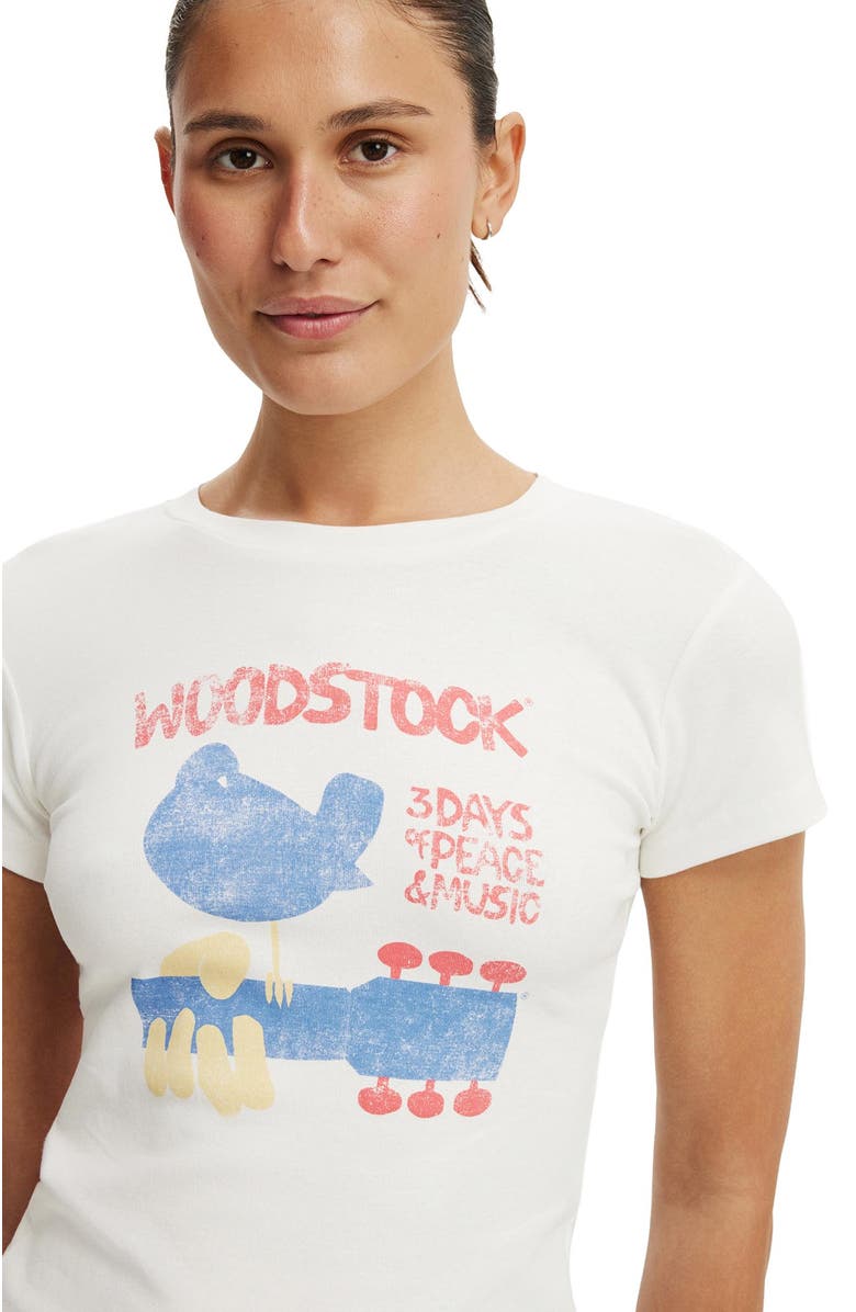 Cotton On Women's The Lcn Graphic Tiny Tee, Alternate, color, Woodstock 3 Days Vintage