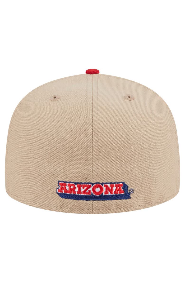 New Era Men's New Era Khaki Arizona Wildcats Throwback Two-Tone 59FIFTY Fitted Hat, Alternate, color, Khaki