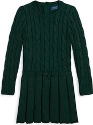 Polo Ralph Lauren Kids' Cotton Metallic Cable Knit Sweater Dress
