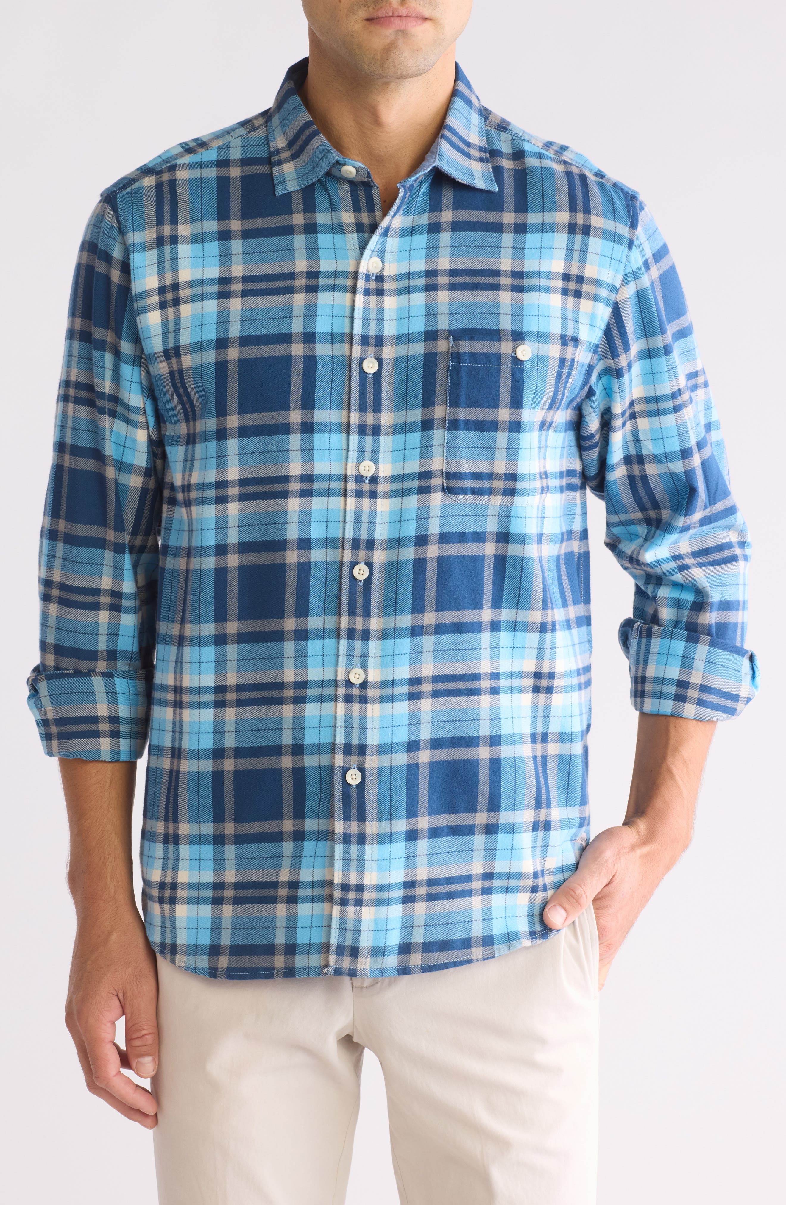 Tommy Bahama Frozen Lake Plaid Button-Up Shirt