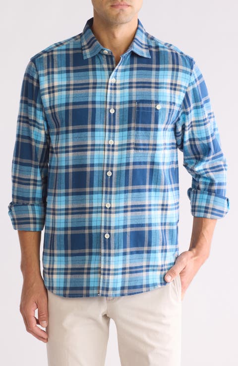 Frozen Lake Plaid Button-Up Shirt