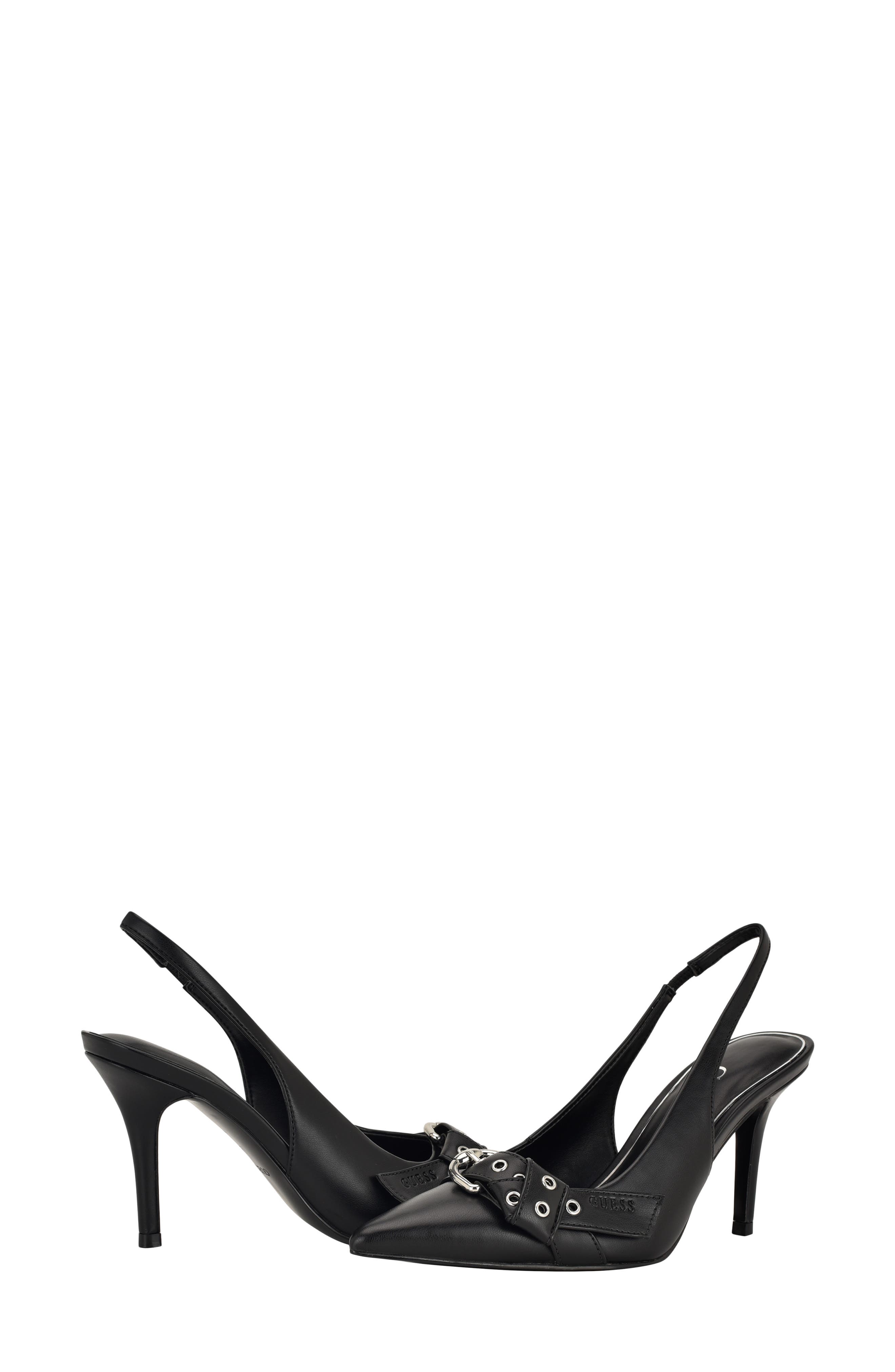 GUESS Prissie Slingback Pointed Toe Pump, Alternate, color, Black