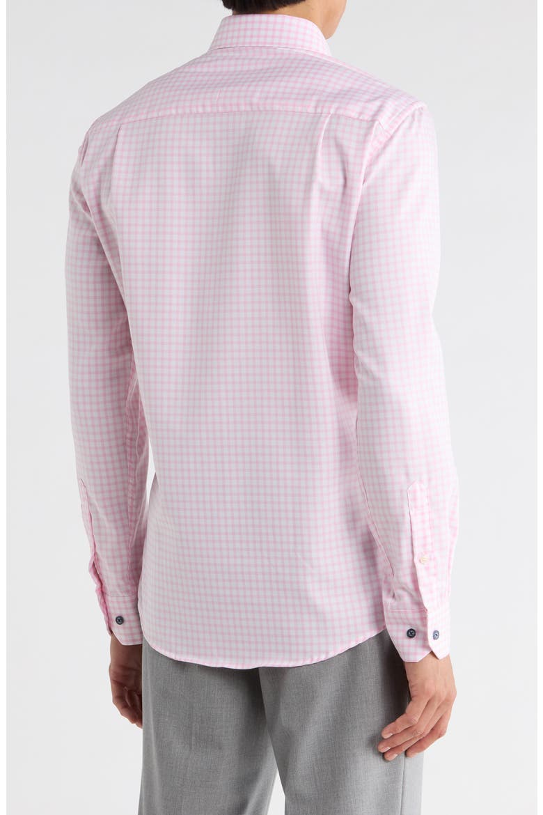 Slim Fit Gingham Dress Shirt, Alternate, color, PINK